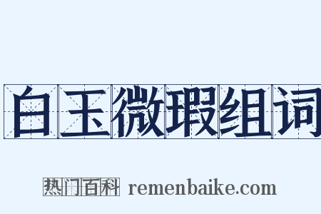 白玉微瑕组词是什么意思的图片